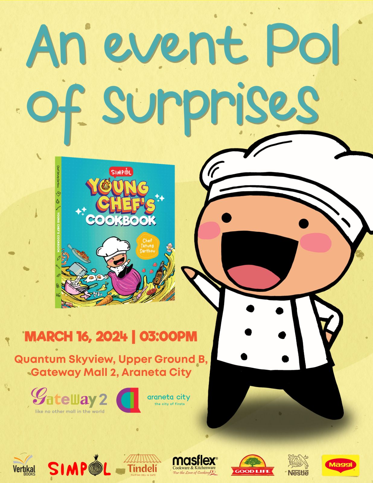 Young Chef's Cookbook Book Launch Invitation