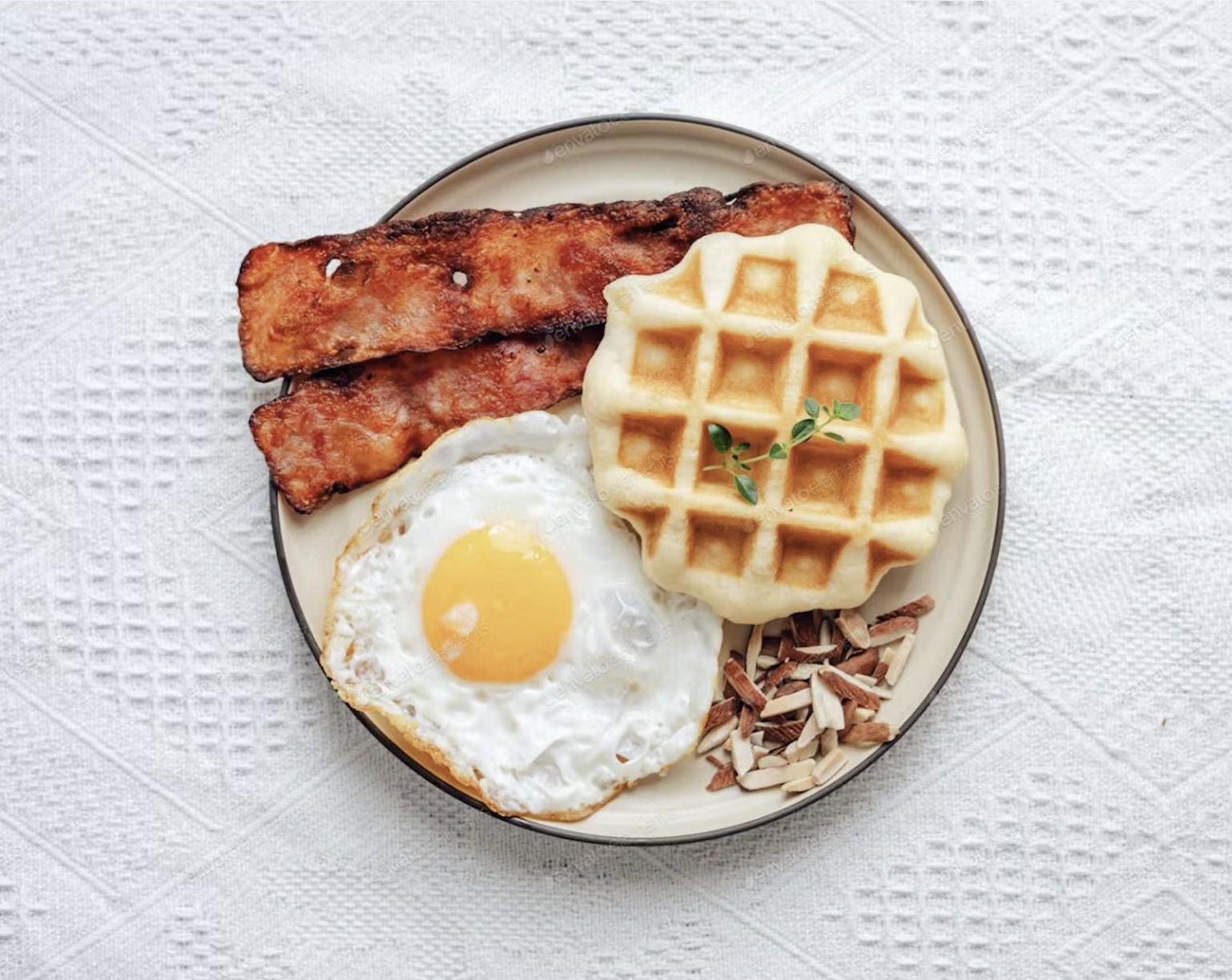 Honey Bacon and Cheese Waffle