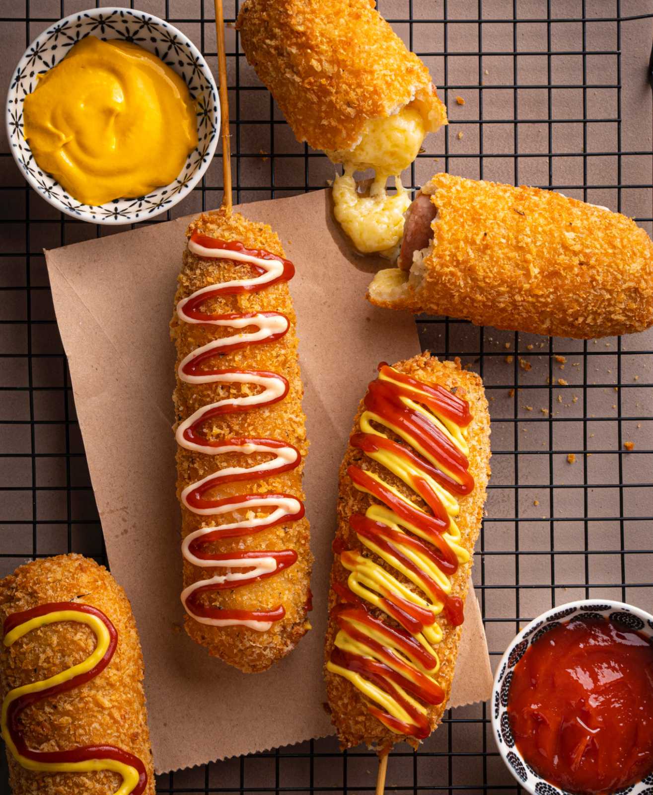 Korean Cheesy Corn Dogs