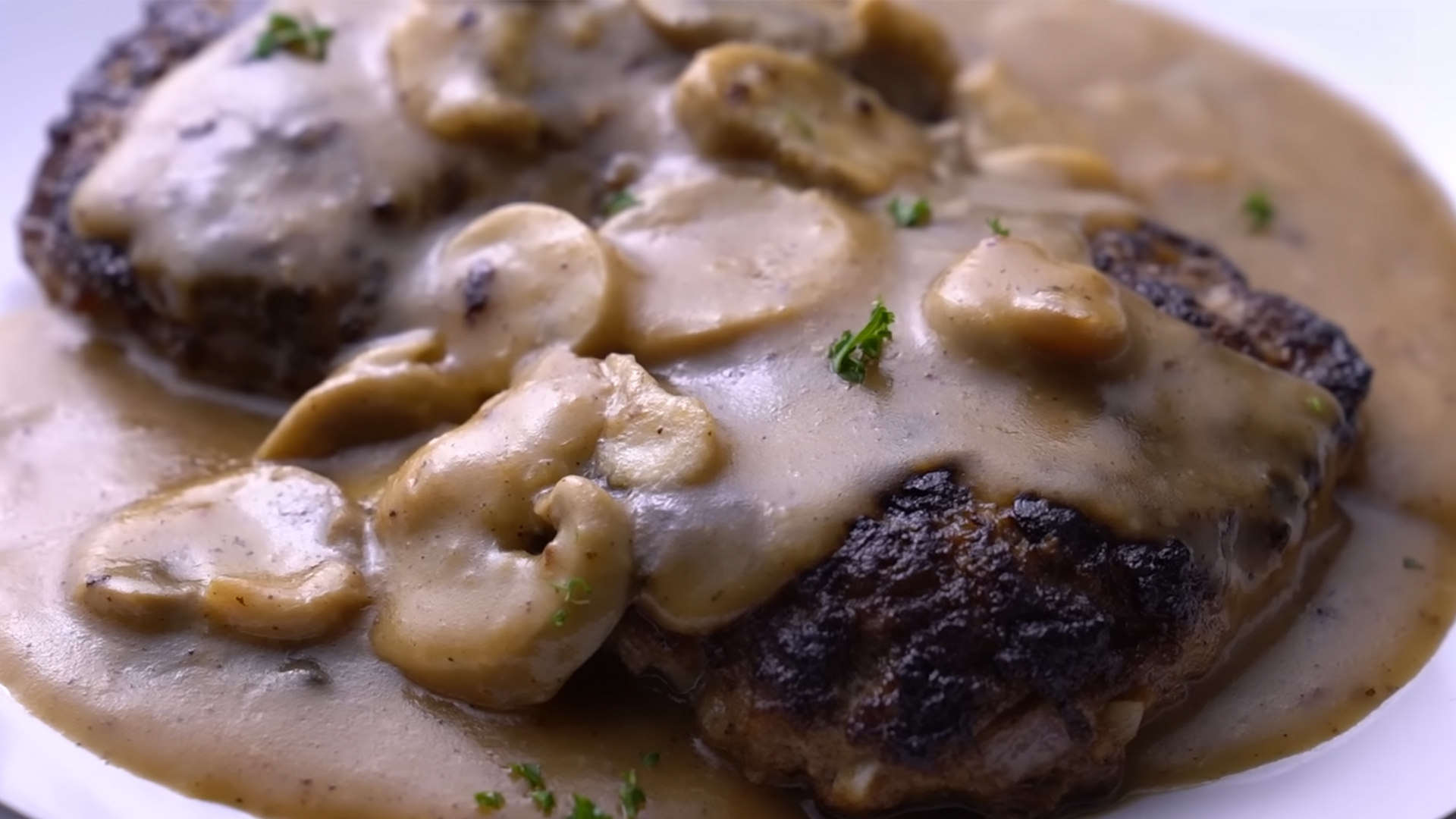 Burger Steak with Mushroom Gravy